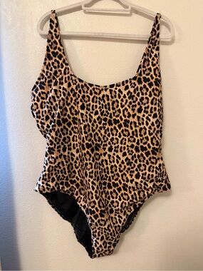 Fashion Nova- Leopard Print One-Piece Swimsuit - Tan & Black